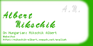 albert mikschik business card